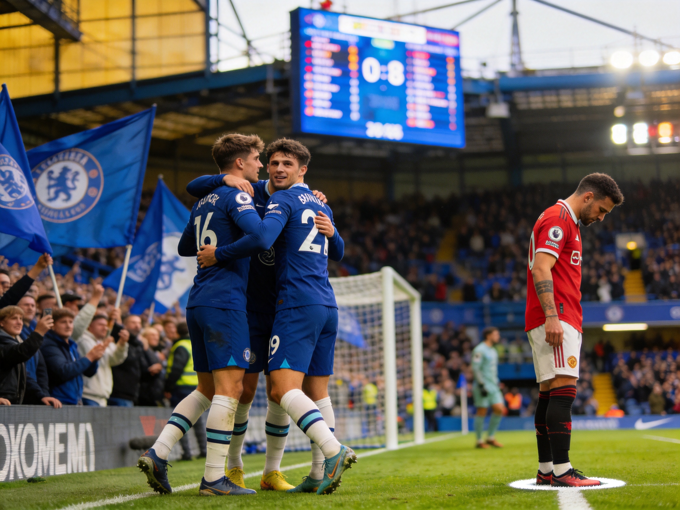 英超 切尔西2-1曼联 战报
